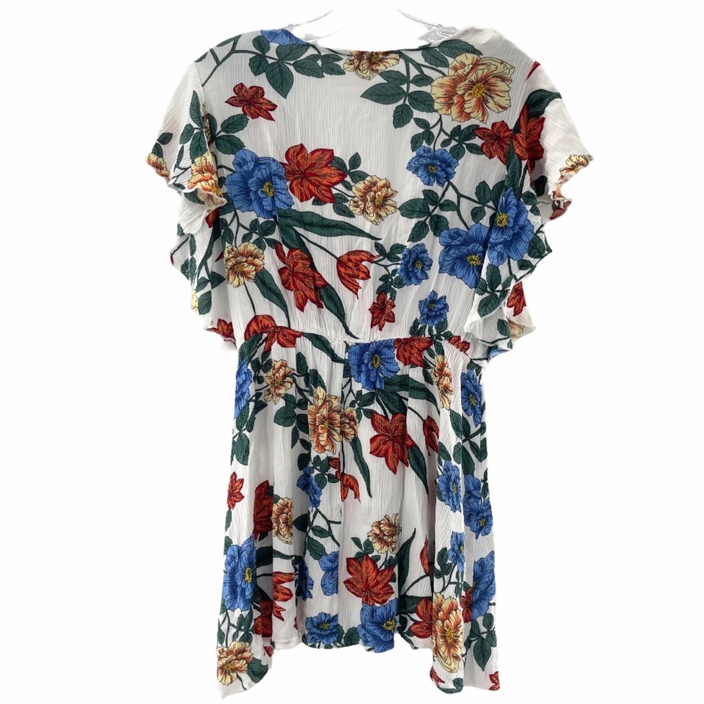 Umgee Floral Tie Front Mini Dress Size Medium - Picture 9 of 12